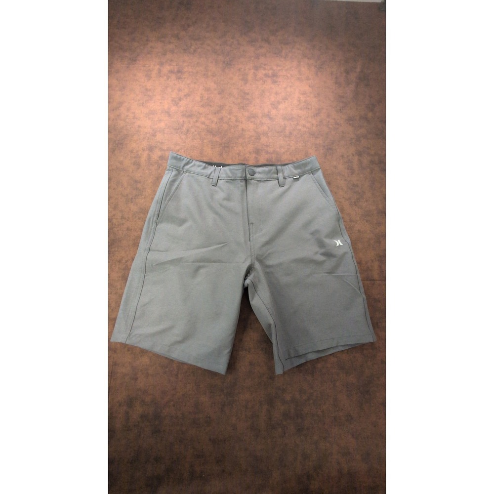 Hurley Mens Gray Flex Waist Chino Performance Wicking Bermuda‎ Walk Shorts 34